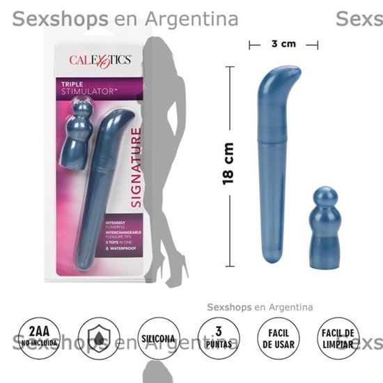 Vibrador con 3 formas diferentes de estimulacion